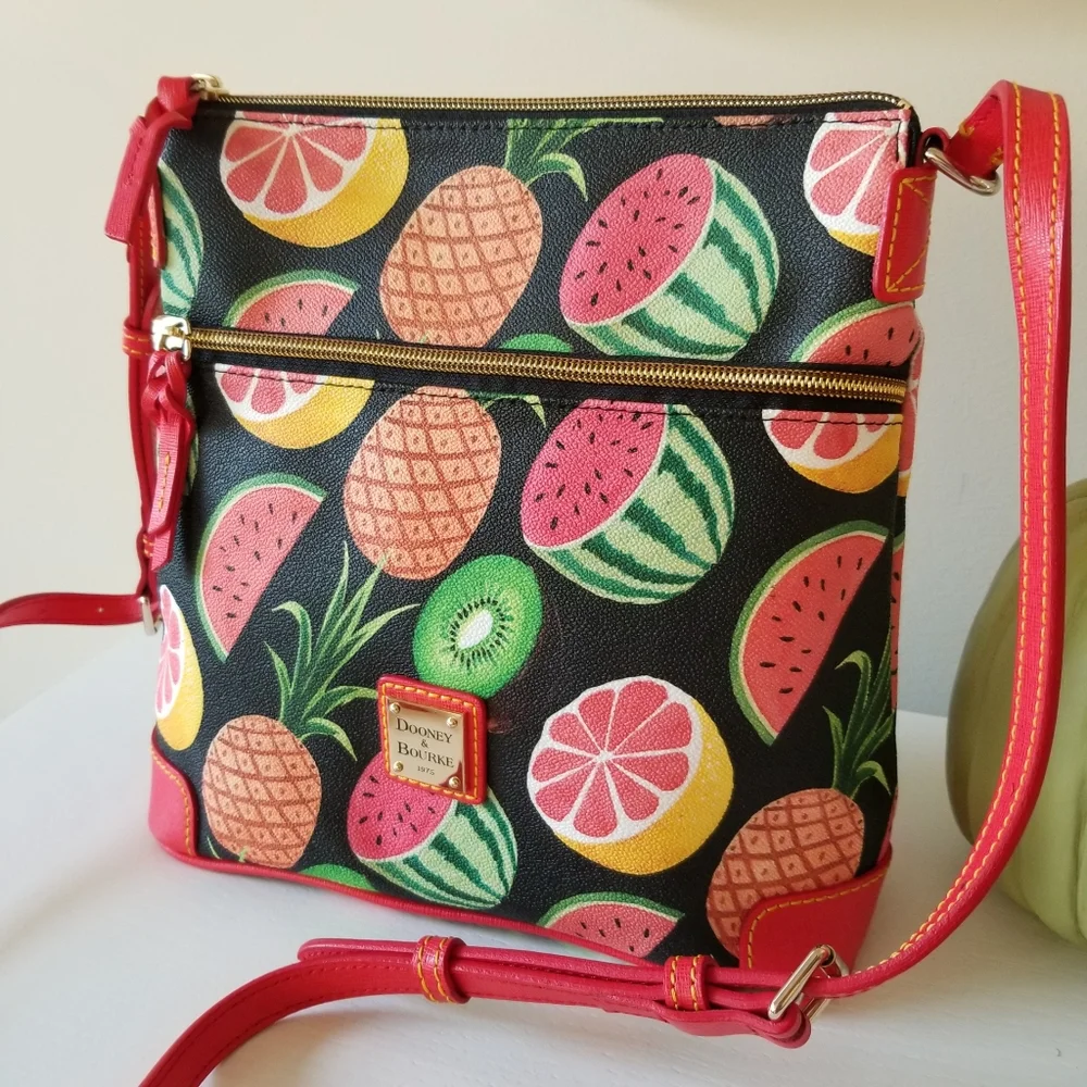 Dooney & Bourke Ambrosia Crossbody Bag Watermelon Grapefruit Pineapple - Picture 2 of 13